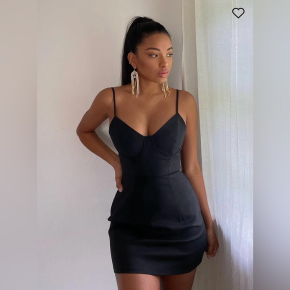 PRINCESS POLLY NOVELLA MINI DRESS BLACK Size 12 - Picture 1 of 9